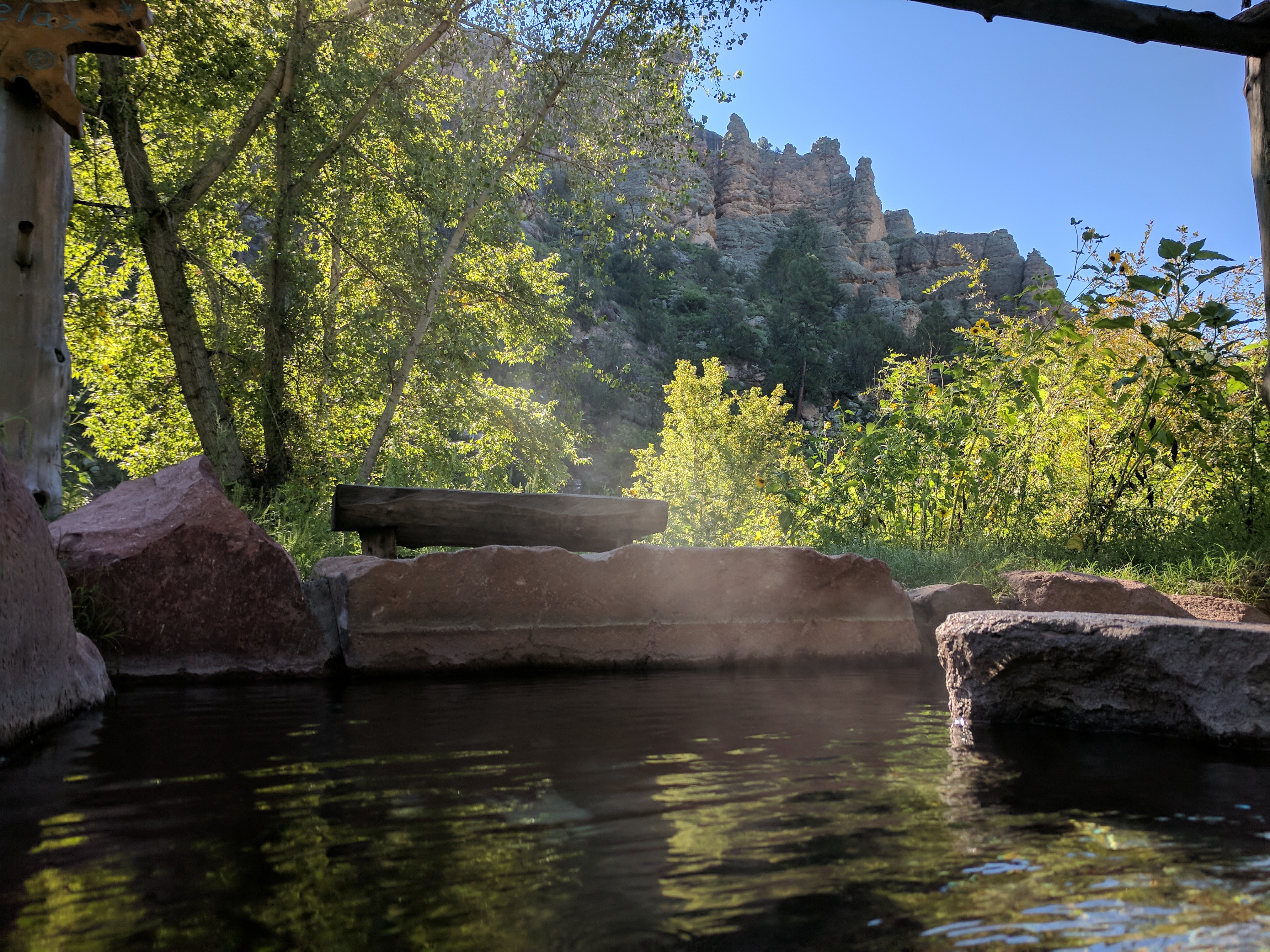 Pool with bluffs - Gila Hot Springs Campground.